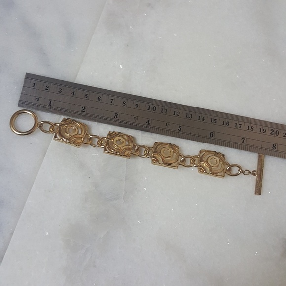 Liz Clairborne Vintage Gold Square Bracelet - Picture 4 of 8